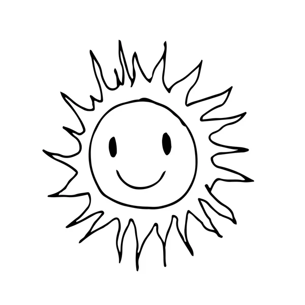 Doodle sun icon — Stock vektor