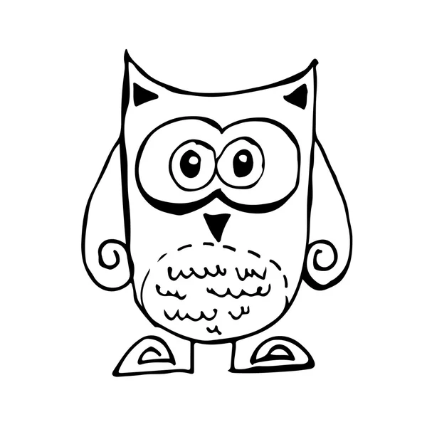 Doodle baykuş simgesi tasarım — Stok Vektör