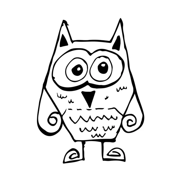 Doodle owl ikon design — Stock vektor