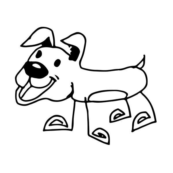 Doodle dog icon — Stock Vector