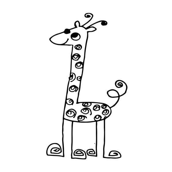 Garabato icono de la jirafa — Vector de stock