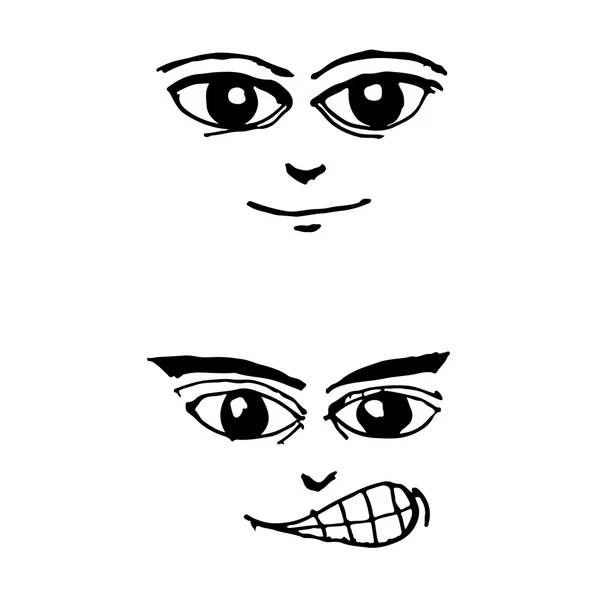 Doodle πρόσωπο εικονίδιο συναίσθημα — Διανυσματικό Αρχείο
