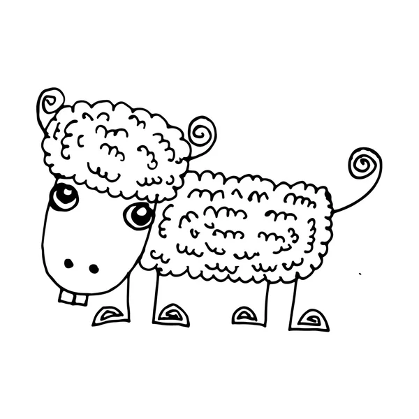 Doodle ovce ikona — Stockový vektor