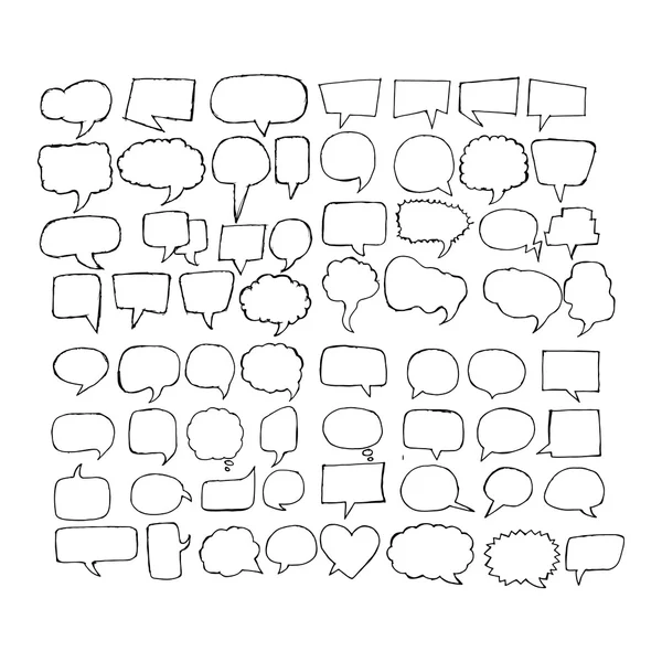 Doodle design de bolhas de fala — Vetor de Stock