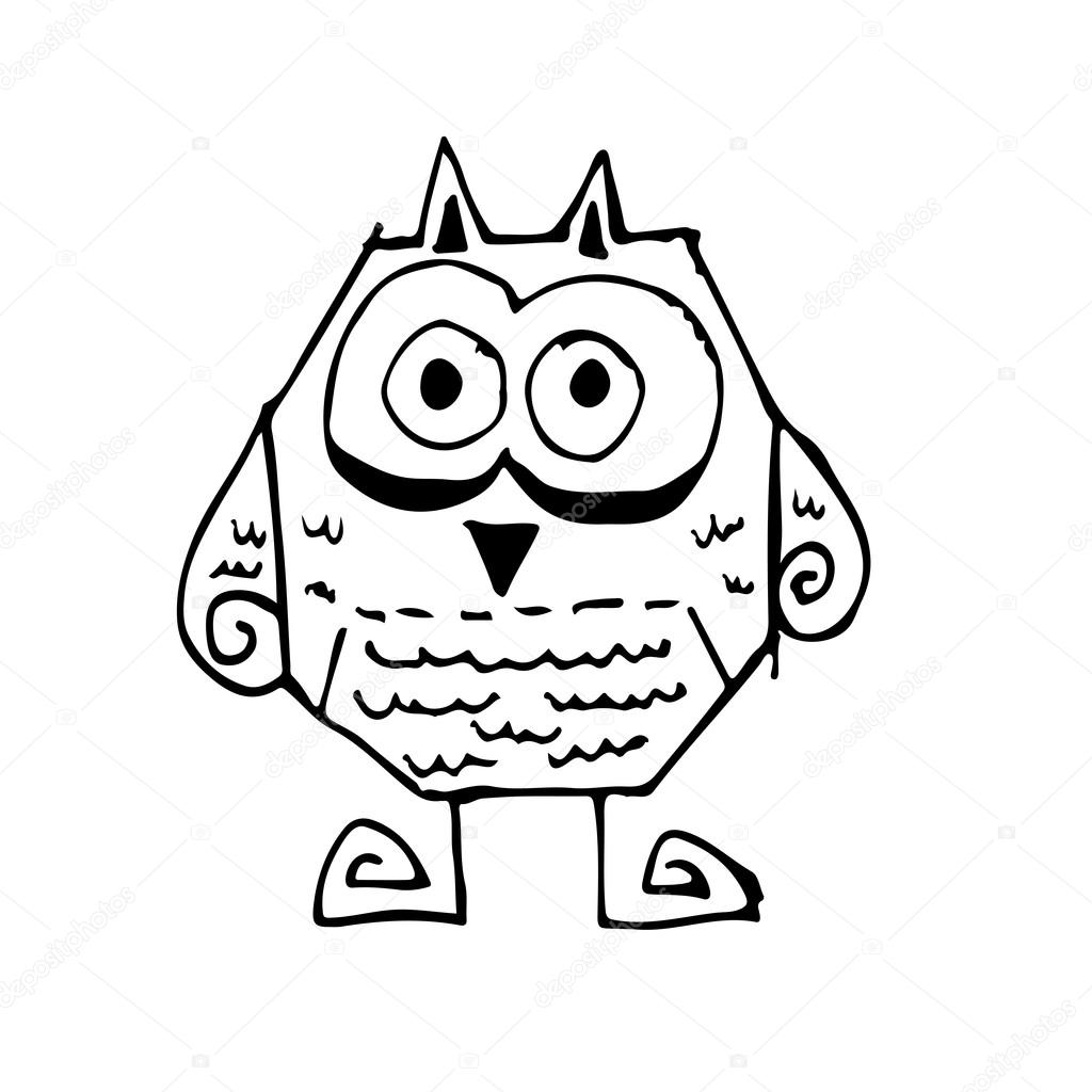 Doodle Owl Icon Design Stock Vector Porjai 120500808
