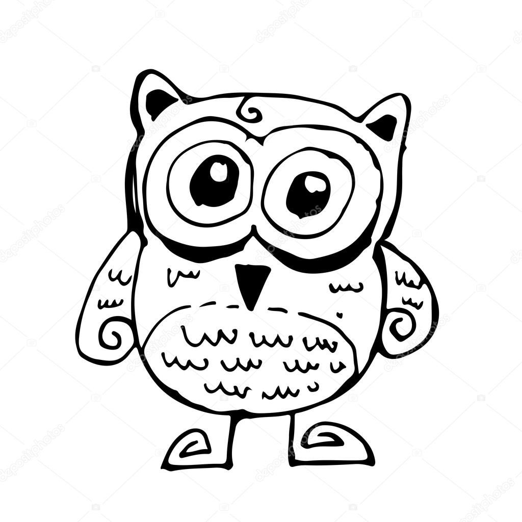 Doodle Owl Icon Design Stock Vector Porjai 120500836