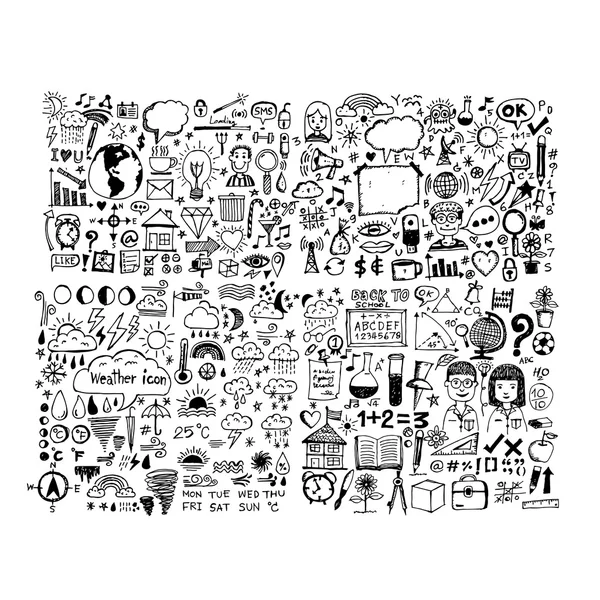 Disegno a mano business doodles icona illustrazione design — Vettoriale Stock