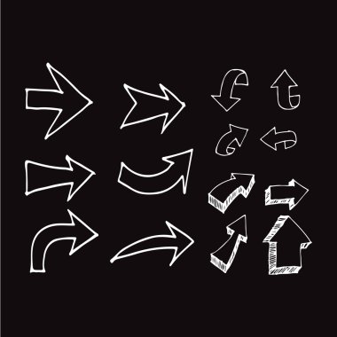 İllüstrasyon tasarımı çizilen okları el