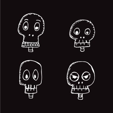 kafatası kemik simgesi illüstrasyon tasarım