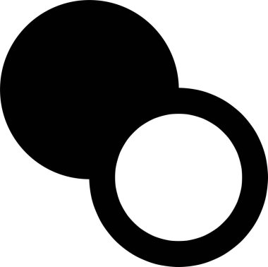 Geometrik formlara sahip basit simge tasarımı: siyah çizgili daireler beyaz arkaplanda birbirleriyle kesişir 