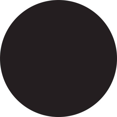 Geometrik biçimli basit simge tasarımı: beyaz arkaplanda siyah çember 