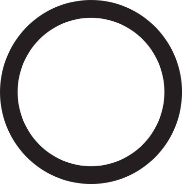 Geometrik biçimlere sahip basit simge tasarımı: beyaz arkaplanda siyah anahat çember 