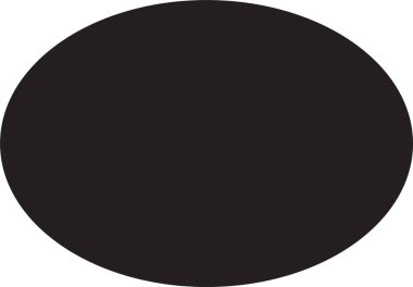 Geometrik formlara sahip basit simge tasarımı: beyaz arkaplanda siyah oval 