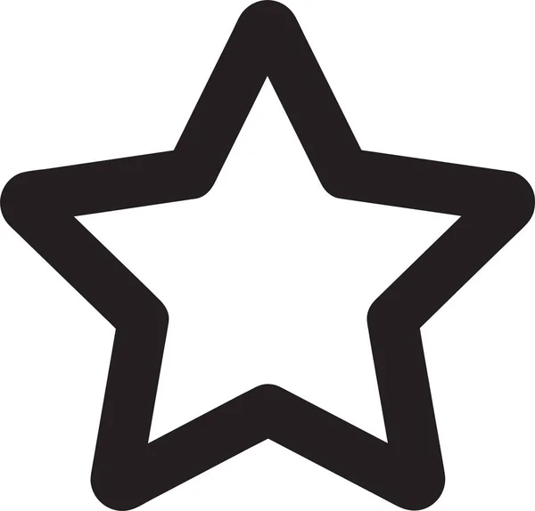 幾何学的な形のシンプルなアイコンデザイン 白い背景の黒いアウトラインスター — ストックベクタ
