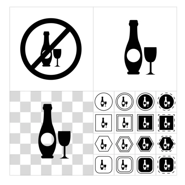 Alkohol Trinken Symbol Vektor Illustration — Stockvektor