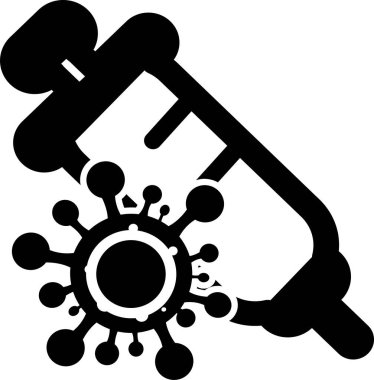 Coronavirus Covid-19 Aşı ikonu tasarımı