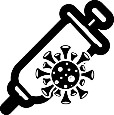 Coronavirus Covid-19 Aşı ikonu tasarımı