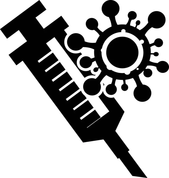 Coronavirus Covid Icona Del Vaccino — Vettoriale Stock