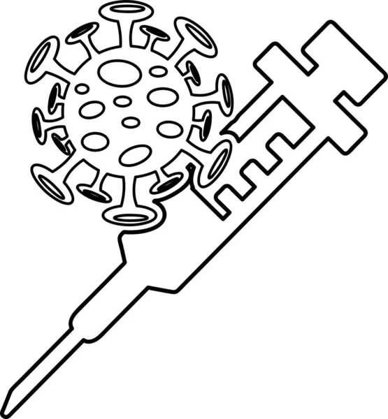 Coronavirus Covid Projekt Ikony Szczepionki — Wektor stockowy