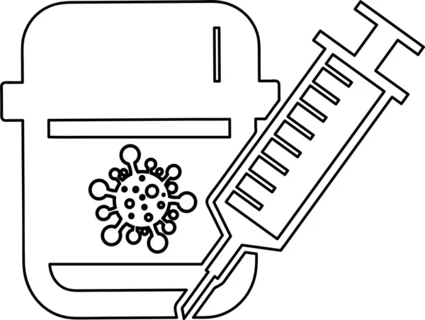 Coronavirus Covid Projekt Ikony Szczepionki — Wektor stockowy