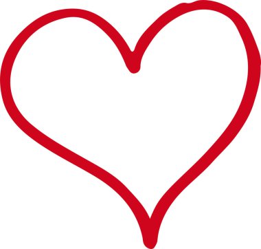 Kalp el çizimi simge tasarımı