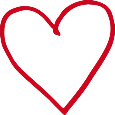 Kalp el çizimi simge tasarımı