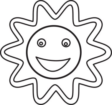 güneş duygu çizgi film simgesi işaret tasarımı