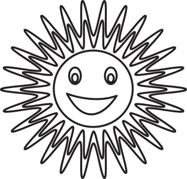 güneş duygu çizgi film simgesi işaret tasarımı