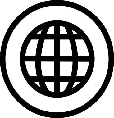 dünya simgesi işareti, basit vektör tasarımı