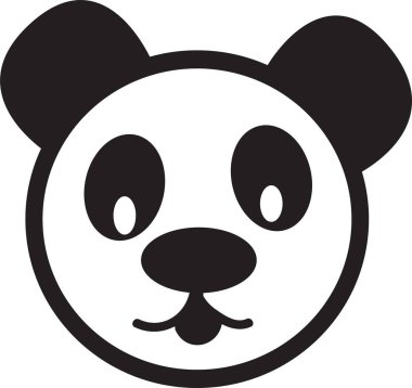 Panda Simgesi, basit vektör tasarımı