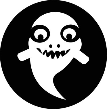 Hayalet Cadılar Bayramı simgesi, basit vektör tasarımı