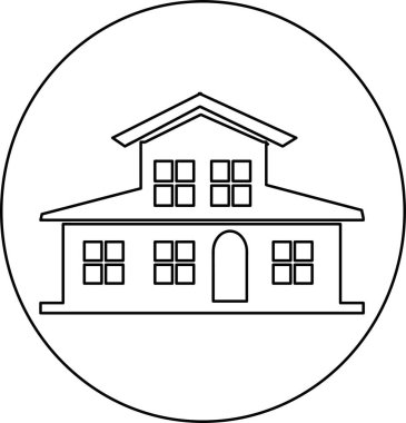 Kır evi simgesi, basit vektör tasarımı