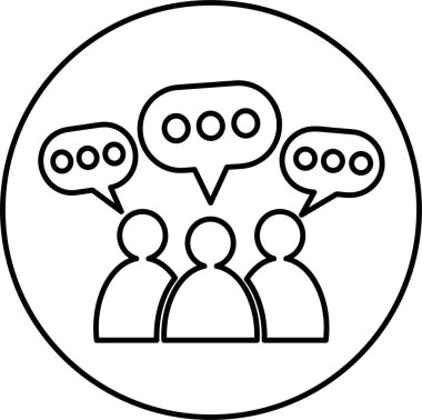 İnsanlar Konuşma Baloncuğu Simgesinde