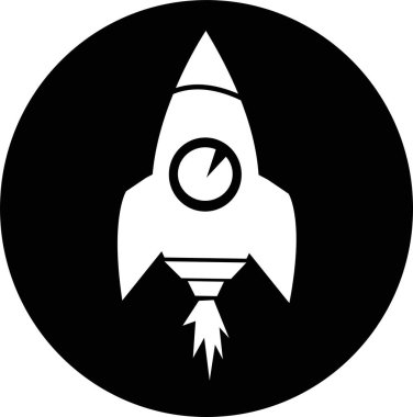 Roket simgesi, basit vektör tasarımı