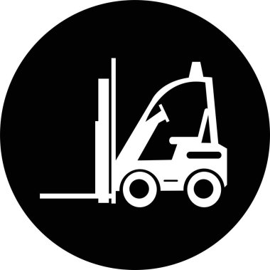 Forklift kamyon simgesi, basit vektör tasarımı