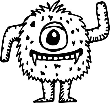 Çizgi film sevimli canavarlar çizimi 