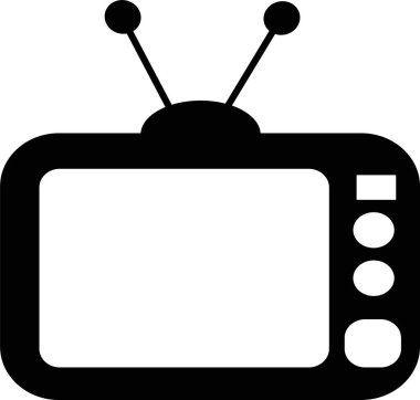 TV simgesi illüstrasyonu, basit vektör tasarımı