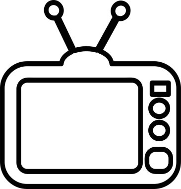 TV simgesi illüstrasyonu, basit vektör tasarımı