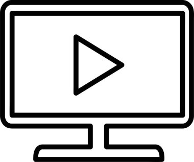 TV simgesi illüstrasyonu, basit vektör tasarımı