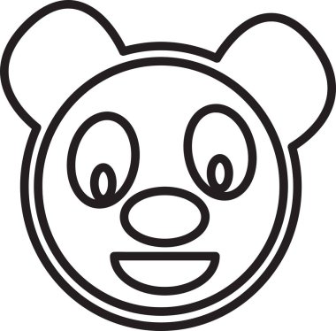 panda çizgi film simgesi, basit vektör tasarımı