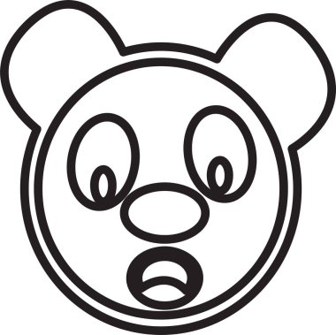 panda çizgi film simgesi, basit vektör tasarımı