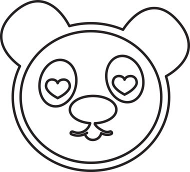 panda çizgi film simgesi, basit vektör tasarımı