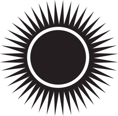 Güneş simgesi, basit vektör tasarımı
