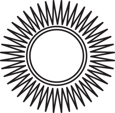 Güneş simgesi, basit vektör tasarımı