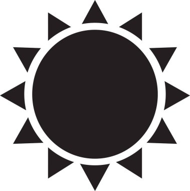 Güneş simgesi, basit vektör tasarımı