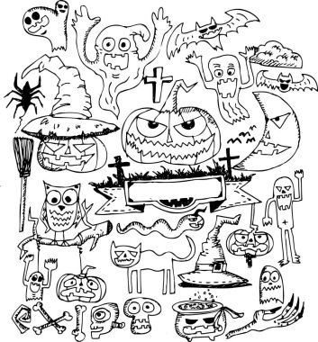 Mutlu Cadılar Bayramı simgesi teması ve Cadılar Bayramı arkaplan işareti