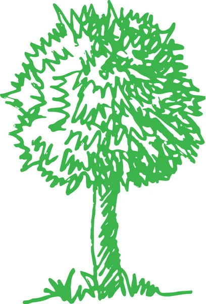 Träd Med Blad Ikon Tecken Design — Stock vektor