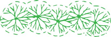 Yaprak simgesi tasarımı olan ağaçlar