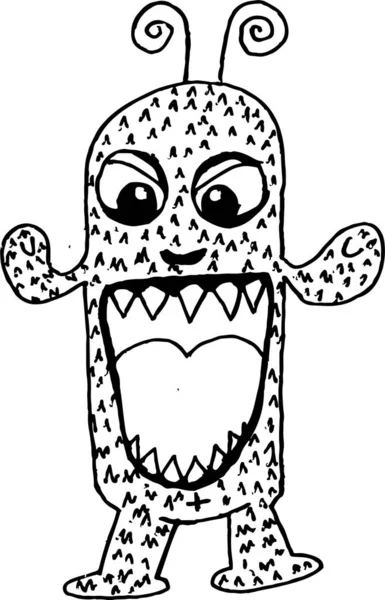 Cartoon Niedlichen Monster Symbol Zeichen Design — Stockvektor