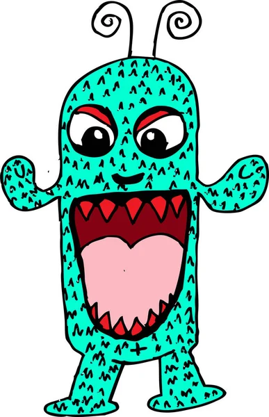 Cartoon Niedlichen Monster Symbol Zeichen Design — Stockvektor